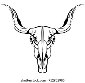 Bull's head/vector line art