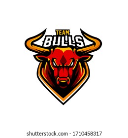 bulls mascot esport logo design