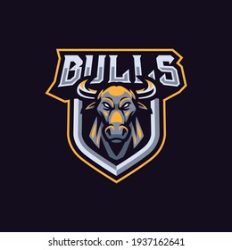 Bulls mascot logo design illustration