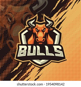 Bulls mascot logo design illustration