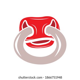 Bull's nose with a ring in isolate on a white background. Vector illustration.