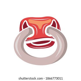 Bull's nose with a ring in isolate on a white background. Vector illustration.