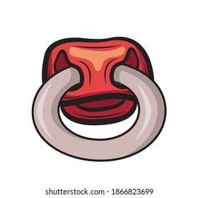 Bull's nose with a ring in isolate on a white background. Vector illustration.