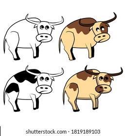 bulls -  set of four similar cows