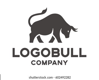 Bull's silhouette - logotype, illustration on a white background