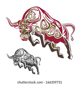 bulls silhouettes. tattoo.