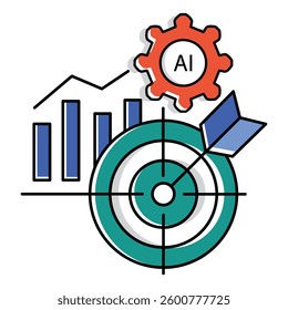 Bullseye Ai Automation Target Focus Vector Icon Design