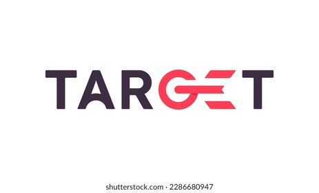 bullseye arrow right on target logotype design