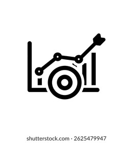 Bullseye with Graph Overlay Representing Business Target and Performance Analytics