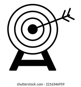 Icono de vector de media glifo Bullseye que puede modificarse fácilmente  

