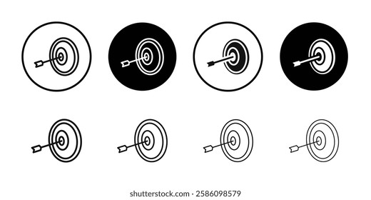 Bullseye icon Black line art vector logo set