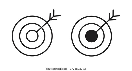 Icono de Bullseye icono plano simple. Versión Liner - Vector de stock.