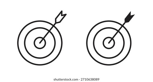 Icono de Bullseye. Colección de estilo plano y de trazo. símbolo simple