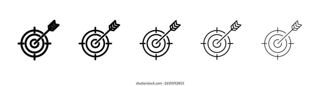 Bullseye icon graphic set. trendy stroke line style