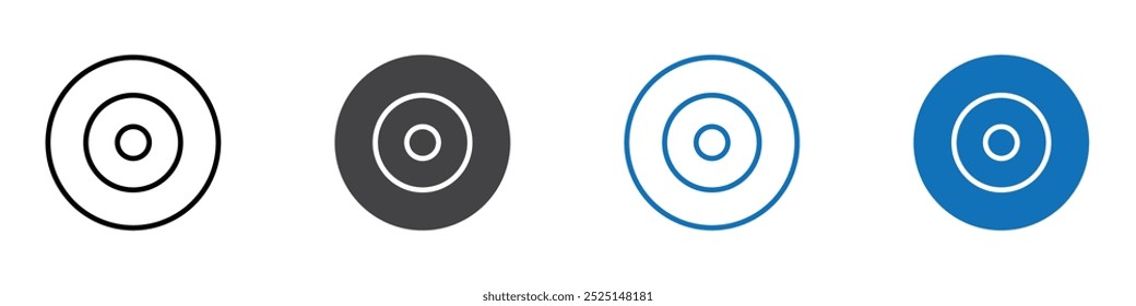 Bullseye icon Isolated on white background vector set