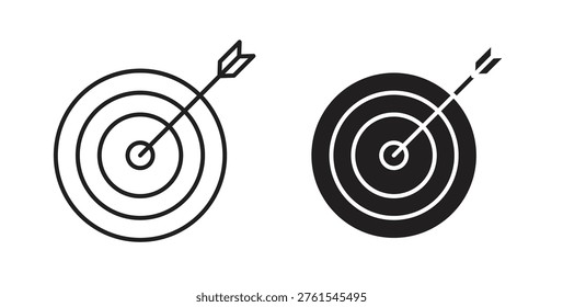 Bullseye icon in line design. Editable stroke icon.