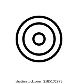 bullseye icon, line vector isolated on white background. trendy and modern design