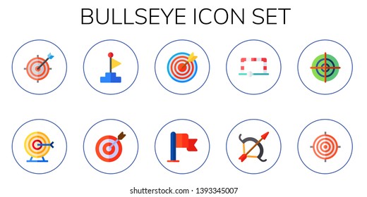 bullseye icon set. 10 flat bullseye icons.  Collection Of - goal, Goal, dart board, archery, dartboard