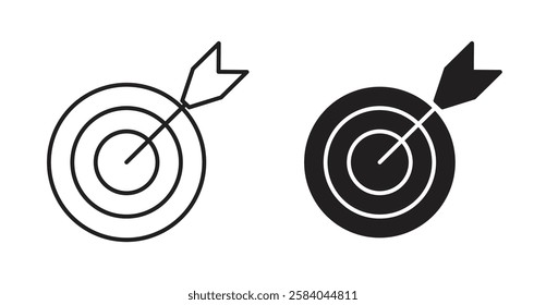 Bullseye icon set in thin line. vector illustrations for web