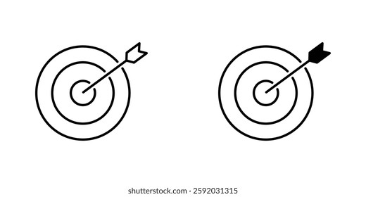 Bullseye icon symbol collection on white background.