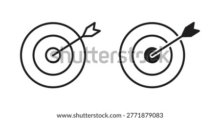 Bullseye icon symbol set. Icon design vectors