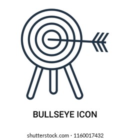 Bullseye icon vector isolated on white background, Bullseye transparent sign , outline linear symbol or thin lined pictogram