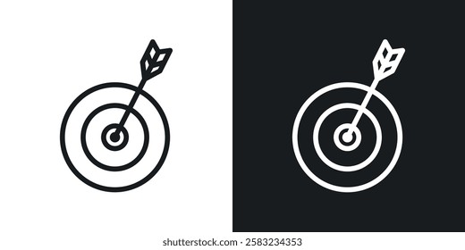 Bullseye icons in black and white liner strokes for web design.