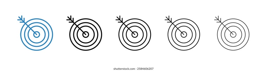 Bullseye icons in five different stroke sizes