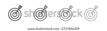 Bullseye icons line vector collection. Pixel perfect vector icon