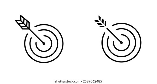 Bullseye icons thin line illustrations designs