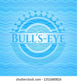 Bull's-eye light blue water emblem.