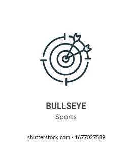 Bullseye Outline Vector Icon. Thin Line Black Bullseye Icon, Flat Vector Simple Element Illustration From Editable Sports Concept Isolated Stroke On White Background