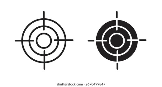 Icono de puntero Bullseye. doodle Vectores gráficos