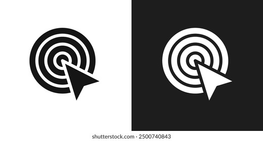 Vector de arte de línea de icono de puntero Bullseye
