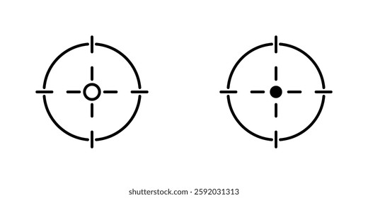 Bullseye pointer icon symbol collection on white background.