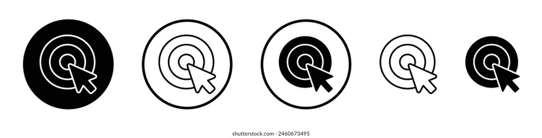Colección de iconos de puntero Bullseye. Símbolos de precisión y precisión. Iconos de francotirador y segmentación en estilo dual.