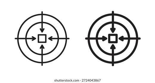 Diseño de logotipo de iconos de puntero Bullseye, iconos de pictograma