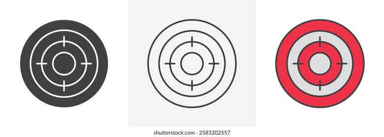 Bullseye pointer icons pack for website designs