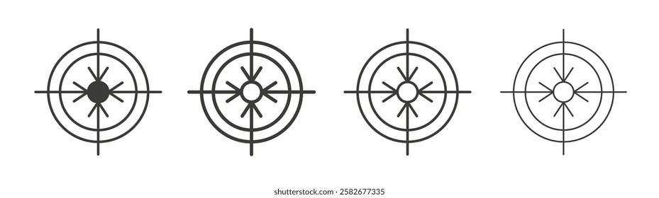 Bullseye pointer icons set vectors graphic designs