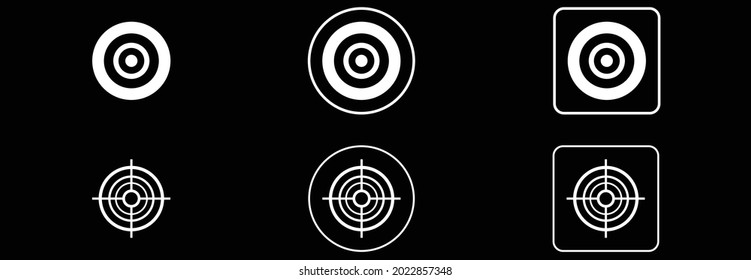  Bullseye target or arrow target flat icon for apps and websites, vector symbol illustration