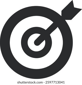 Bullseye Target with Arrow Icon Vector