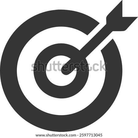 Bullseye Target with Arrow Icon Vector