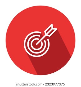 Bullseye Target Icon, Arrow Dart Targeting Symbol, Archery Target Icon, Dart Targeting Market Logo For Success, Winning, Destination, Success Strategy Design Elements Vector Illustration