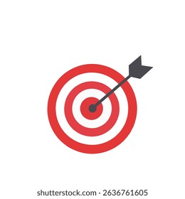 Bullseye target icon with arrow hitting the center, representing goal achievement, strategy, and success