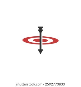 Bullseye target icon symbol. Drop target. Drop shoot icon . Isolated on white background.