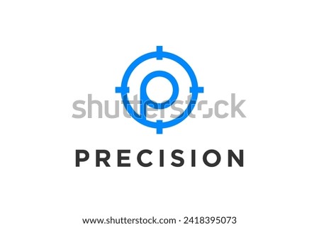 Bullseye target shape with P initial letter logo design, modern financial business consulting.