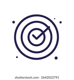 Bullseye Target Symbol with Confirmation Icon. Icon symbol illustration