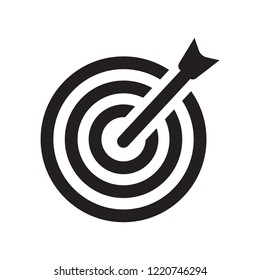 Bullseye with target symbol icon. Trendy Bullseye with target symbol logo concept on white background from Productivity collection. Suitable for use on web apps, mobile apps and print media.