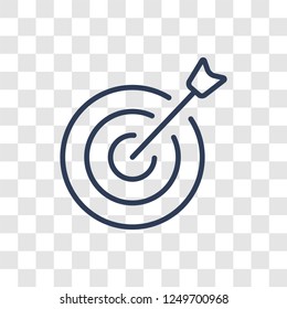 Bullseye with target symbol icon. Trendy linear Bullseye with target symbol logo concept on transparent background from Productivity collection