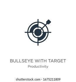 Bullseye with target symbol icon vector. Trendy flat bullseye with target symbol icon from productivity collection isolated on white background. Vector illustration can be used for web and mobile 